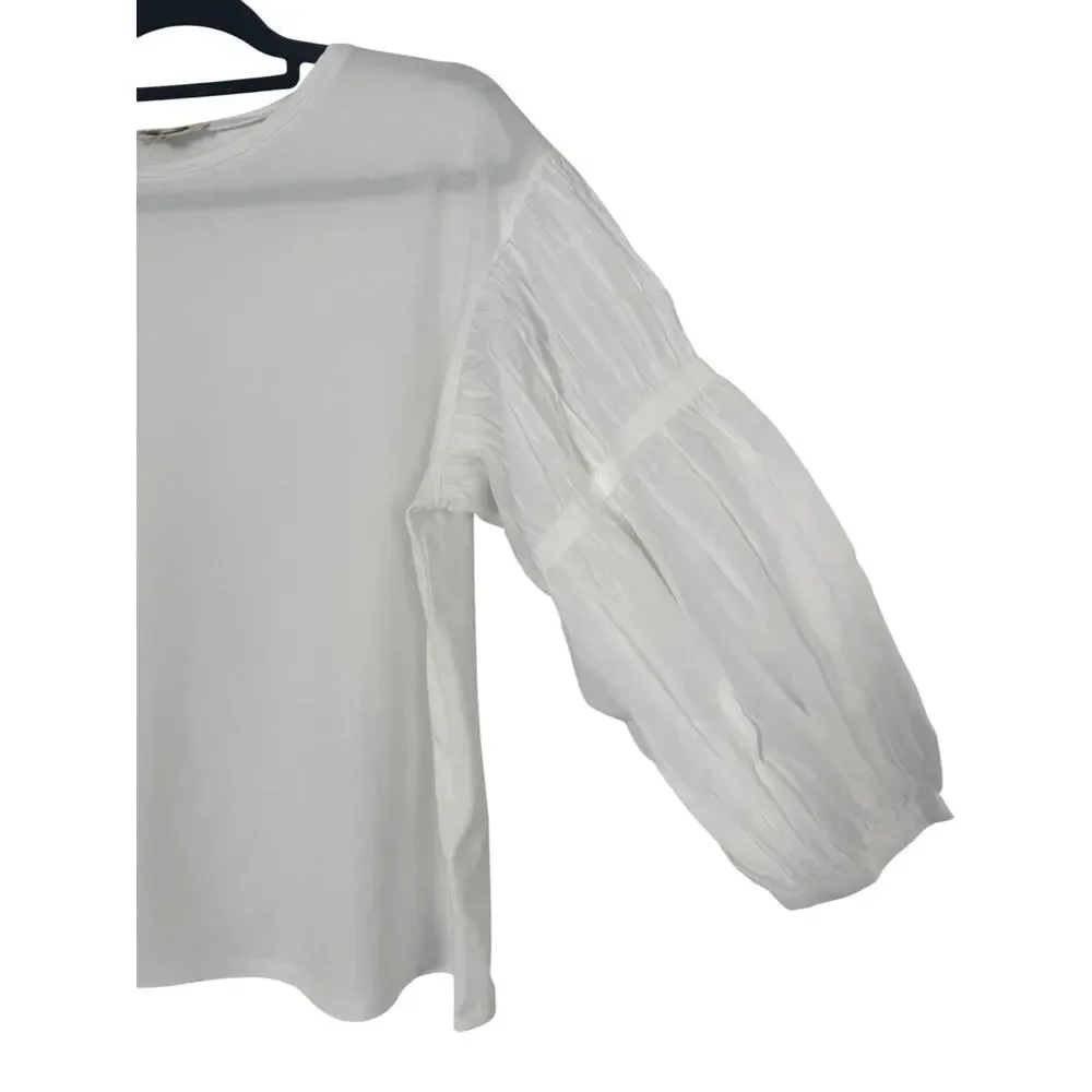 NWT Madewell Puff-Sleeve Drop-Shoulder Knit Top Size XS